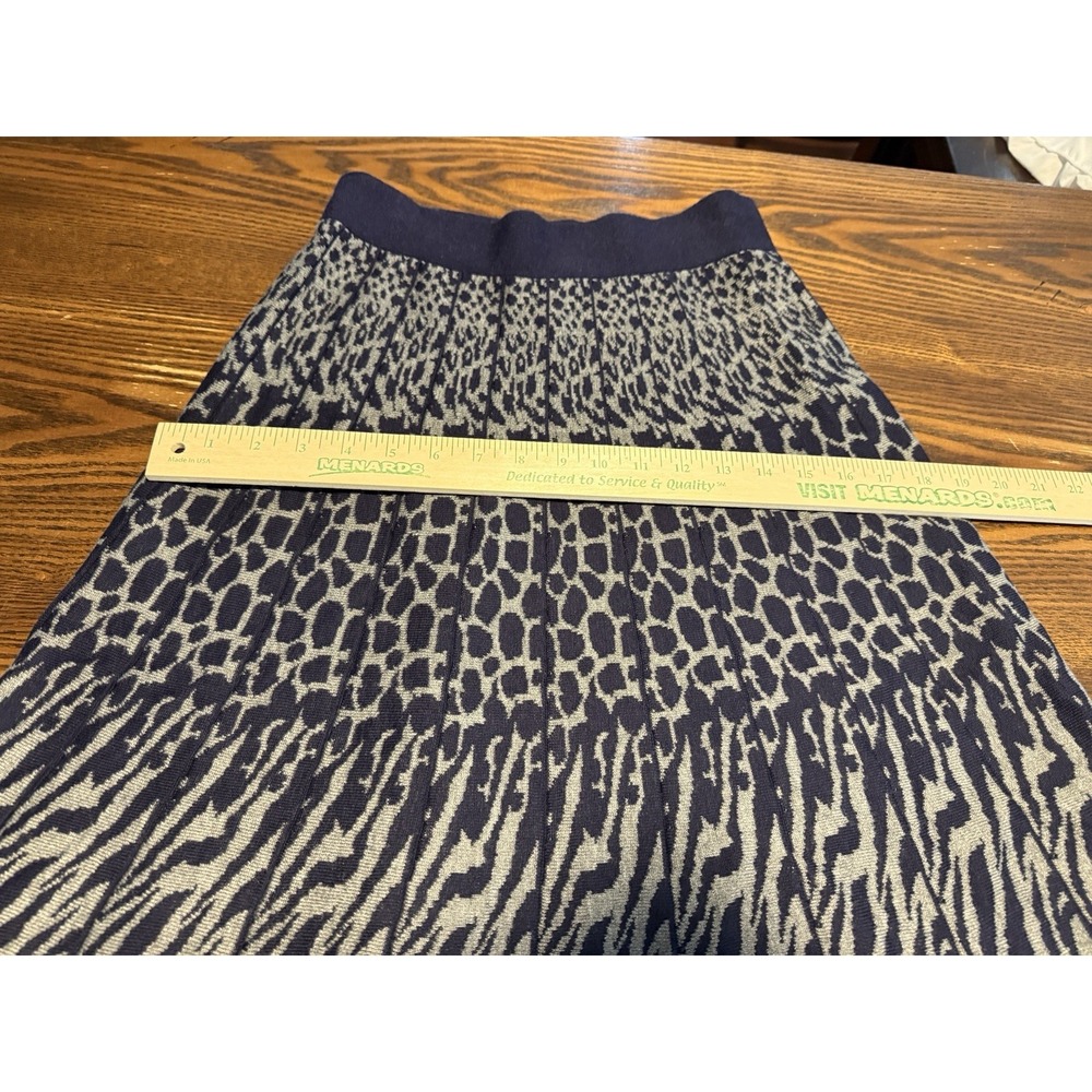 NWT Project By Kikit Womens M Animal Print Knit Midi Skirt Elastic Waist Preppy - Picture 6 of 15